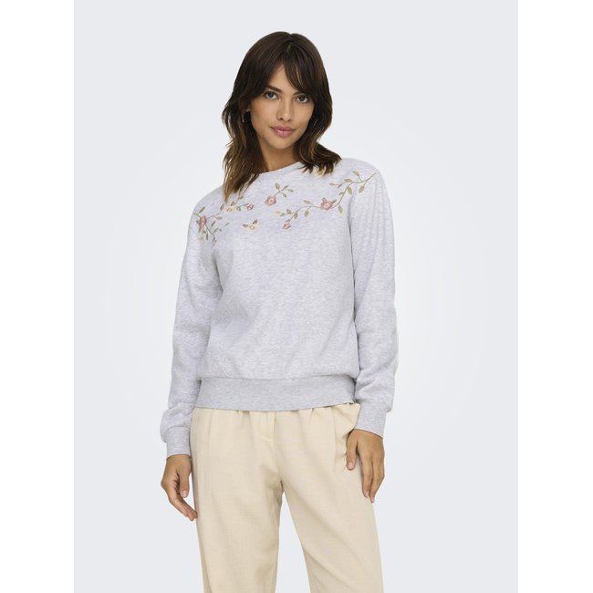 Sweat-shirt ONLY gris - light grey melange <span itemprop=