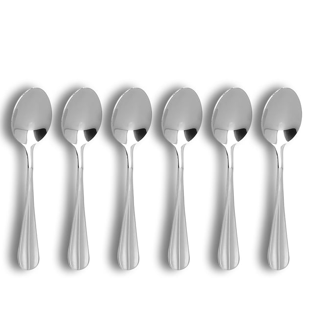 Lot de 6 cuillères à café en acier inoxydable, ARES Couleur inox <span itemprop=