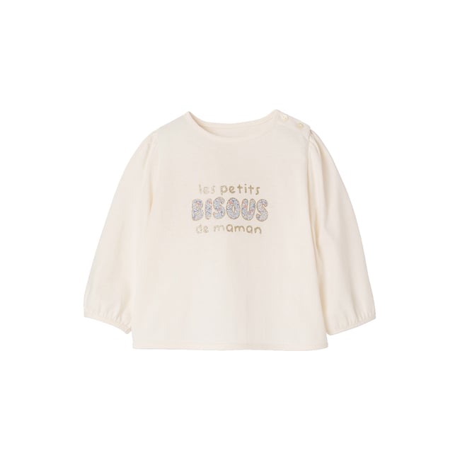 T-shirt manches longues écru <span itemprop=