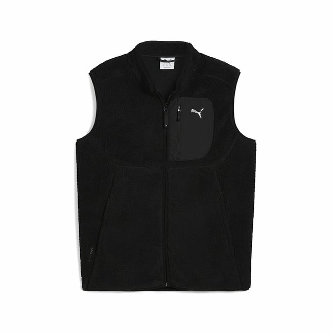 Sleeveless Zip-Up Fleece Jacket, black, PUMA