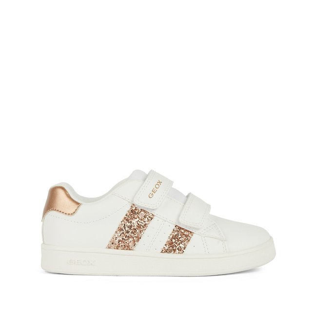 Sapatilhas respiráveis com barras autoaderentes, Eclyper branco/dourado <span itemprop=