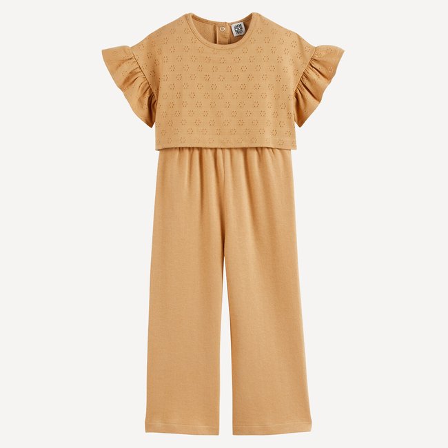 Completo con pantalone ricamato effetto 2 in 1 cammello LA REDOUTE COLLECTIONS