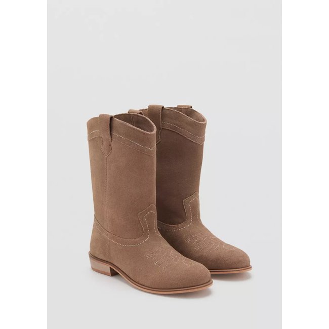 Bottes cuir daim sable <span itemprop=