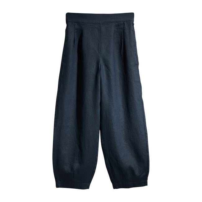 Pantalon carrot lin n. premium bleu marine <span itemprop=