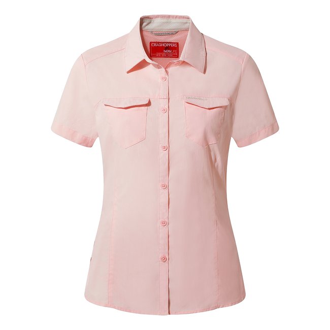 Chemise Randonnée Craghoppers Femme Taille 10 Rose - Manches Courtes, Légère