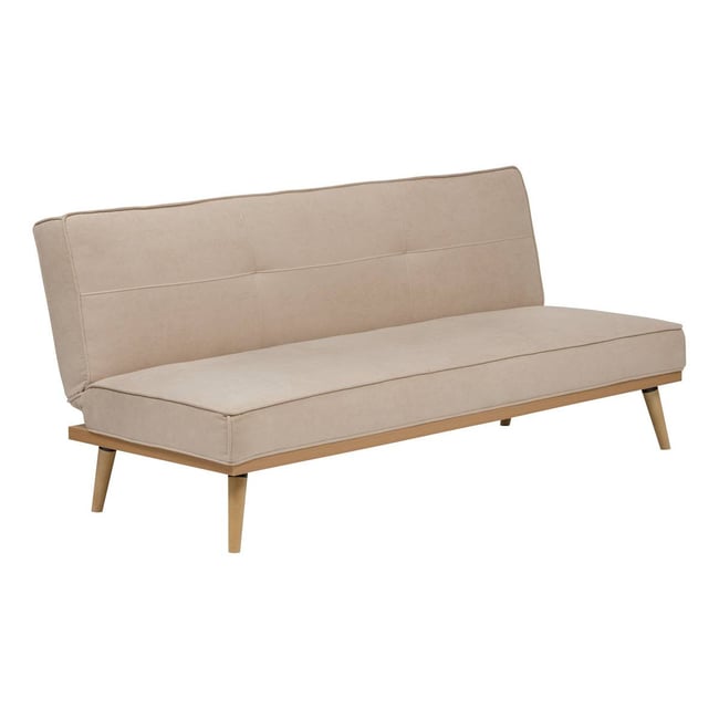 Canapé convertible 3 places en pin DOHAN Couleur crème <span itemprop=