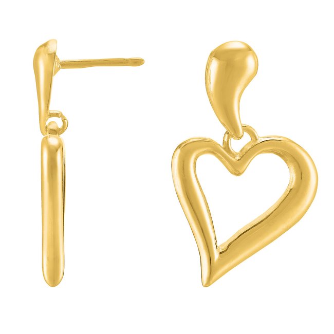 Openwork heart earrings in gold metal, gold-coloured, N°3