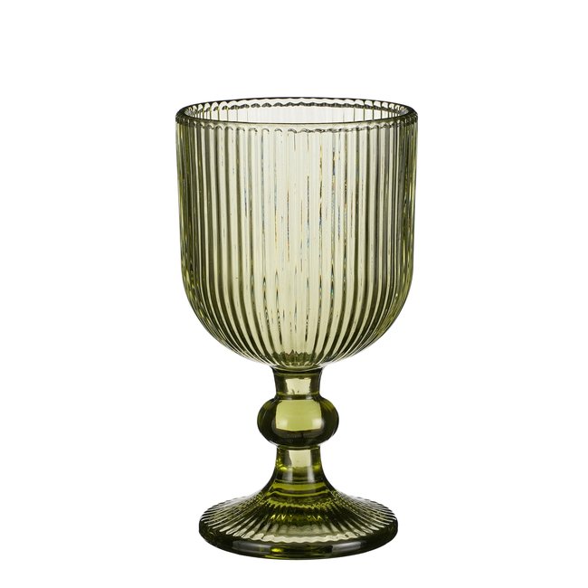 Lot de 6 verre à vin cannelé MERLOT Couleur vert clair <span itemprop=