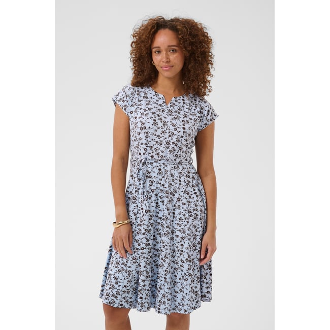 Robe bleu blue fog w. coffee bean flower <span itemprop=