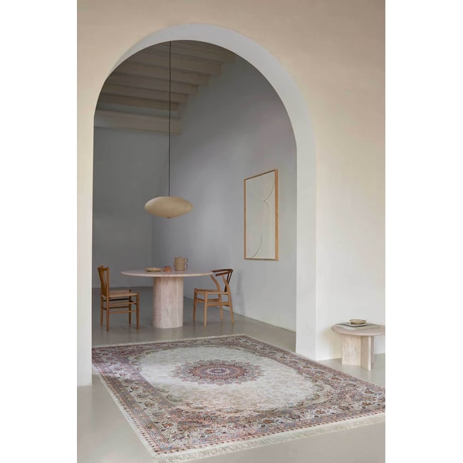 Tapis tissé fin de très grande qualité ,  TÄBRIZ Couleur beige <span itemprop=