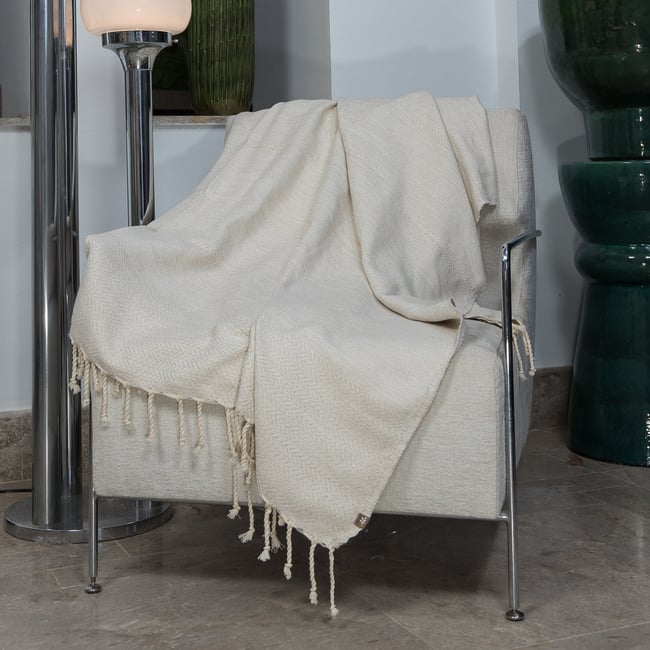 Plaid coton OSLO lin <span itemprop=