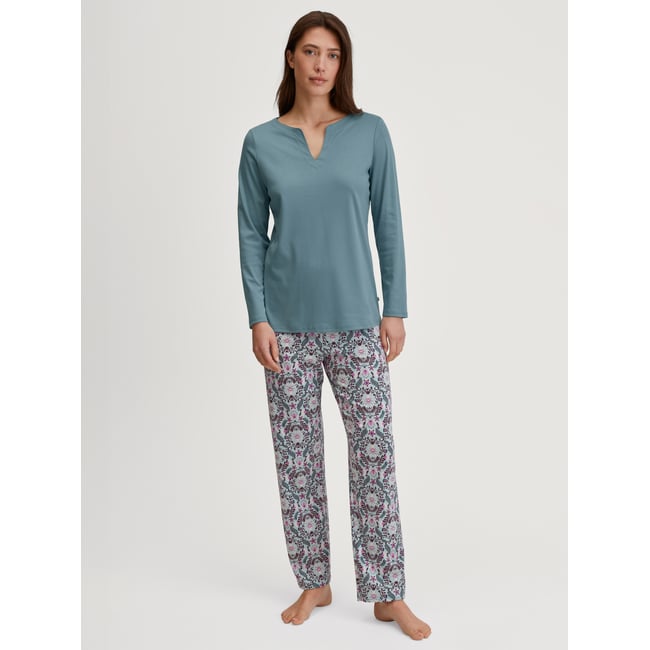 Pyjama, longue manches longues Coton AUTUMN DREAMS smoke bleu <span itemprop=