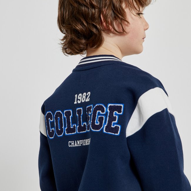 Giacca in felpa stile Teddy blu marino LA REDOUTE COLLECTIONS