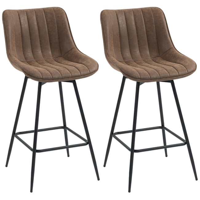 Tabouret de bar PU Marron Couleur marron vintage <span itemprop=