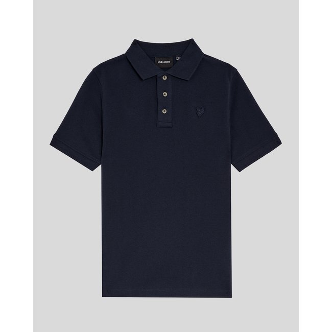 Polo en lin bleu foncé marine <span itemprop=