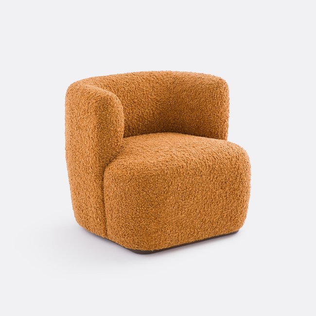 Fauteuil bouclette, Nidou Couleur caramel <span itemprop=