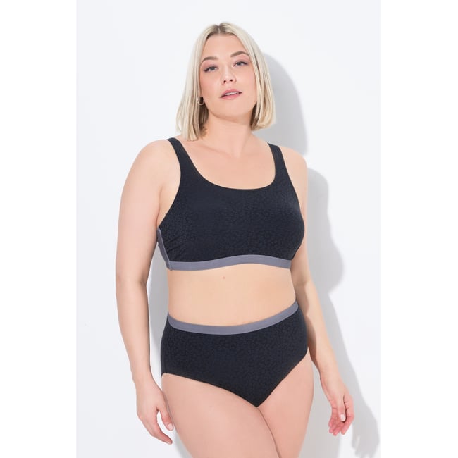 Bikini à bonnets souples. Bretelles noir <span itemprop=