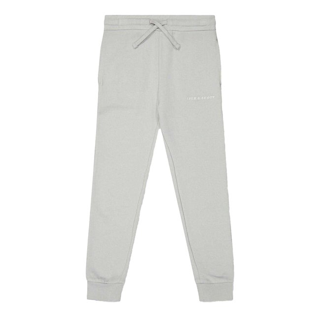 Pantalon de jogging à taille ajustable motif/style texte gris chiné <span itemprop=