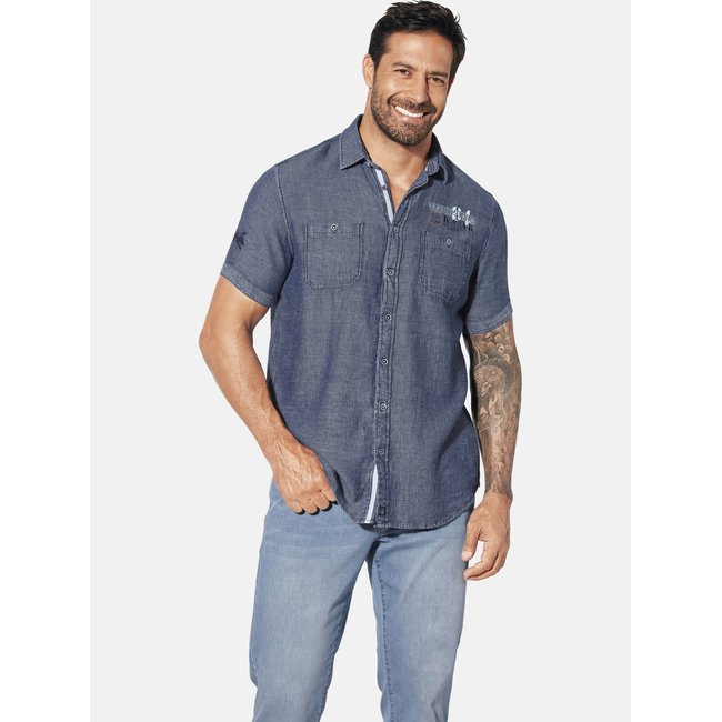 Chemise à manches courtes BRYNGUR bleu <span itemprop=