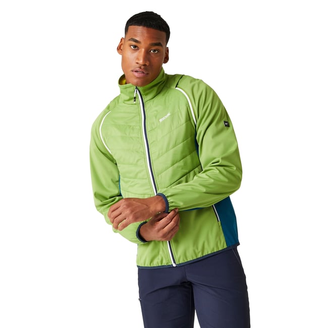 Veste hybride STEREN vert piquant / bleu marocain / jaune verdâtre <span itemprop=