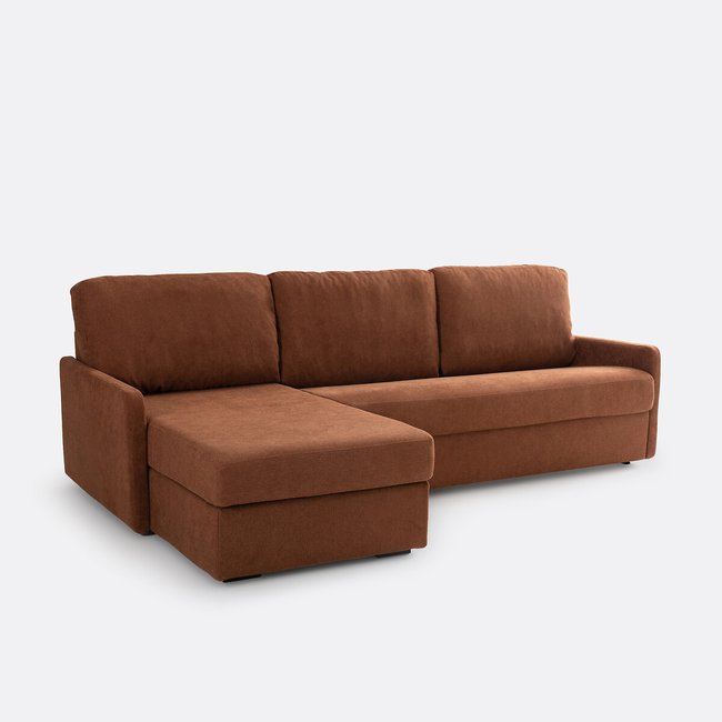 Eckschlafsofa Marta, Strukturgewebe, Schaumstoff - LA REDOUTE INTERIEURS