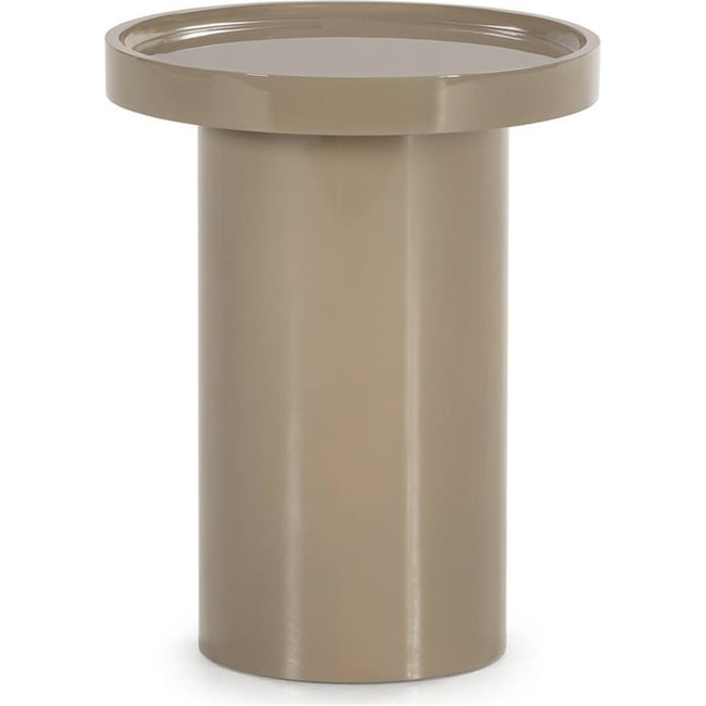 Table d'appoint ronde en bois Couleur moka brillant <span itemprop=