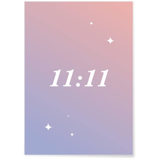 Affiche 11h11 Couleur blanc <span itemprop=