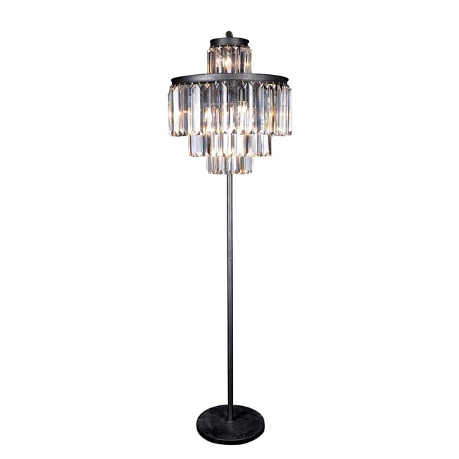 Lampadaire verre métal gris Fulgurant Couleur gris <span itemprop=