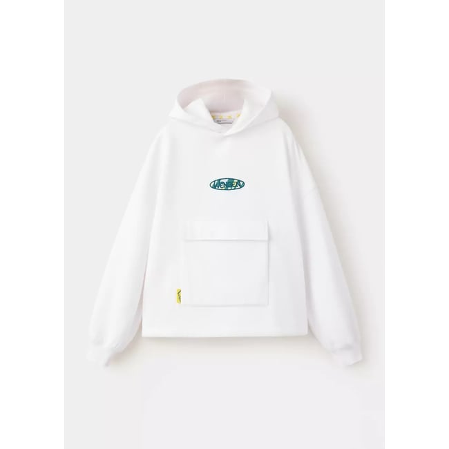 Sweat-shirt oversize imprimé blanc <span itemprop=