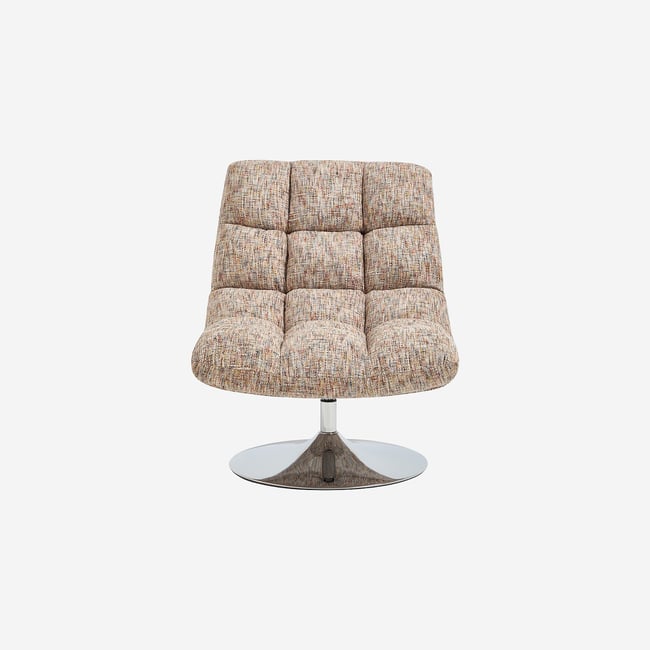 Fauteuil pivotant en tissu chenille et métal chromé SOGLIO - HABITAT