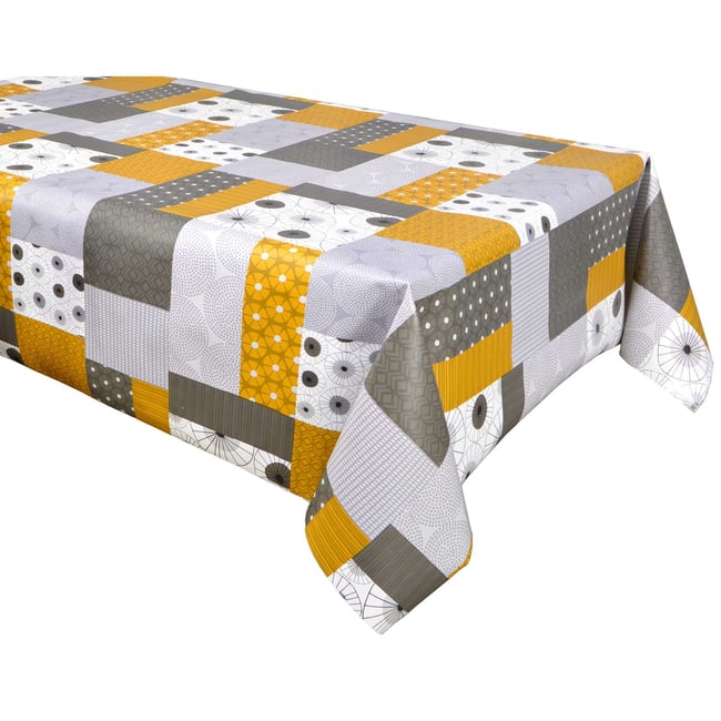 Nappe en toile cirée rectangulaire VYLE gris <span itemprop=