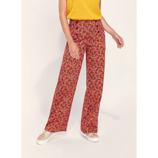 Pantalon ample coton ASLINE orange mandarine nipuni <span itemprop=
