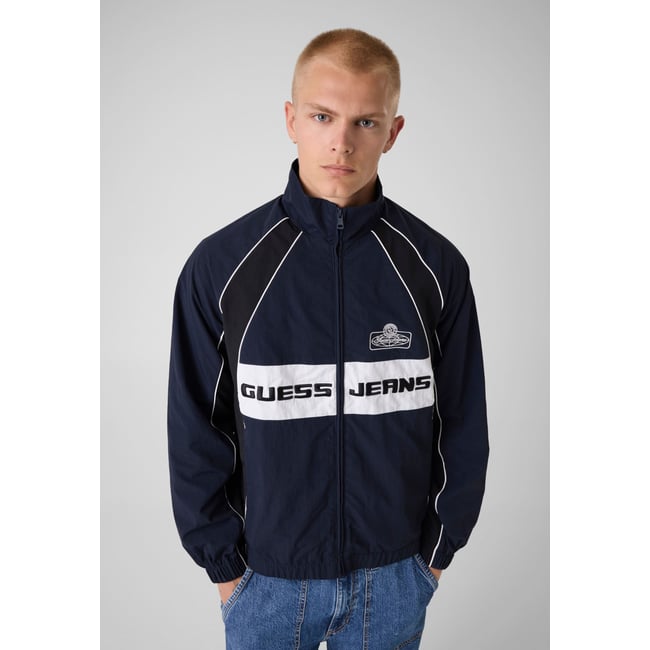 Veste Bomber En Nylon bleu <span itemprop=