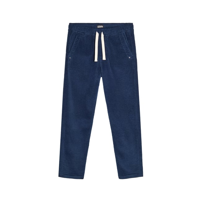 PANTALON LOOSE VELOURS NAVY marine <span itemprop=