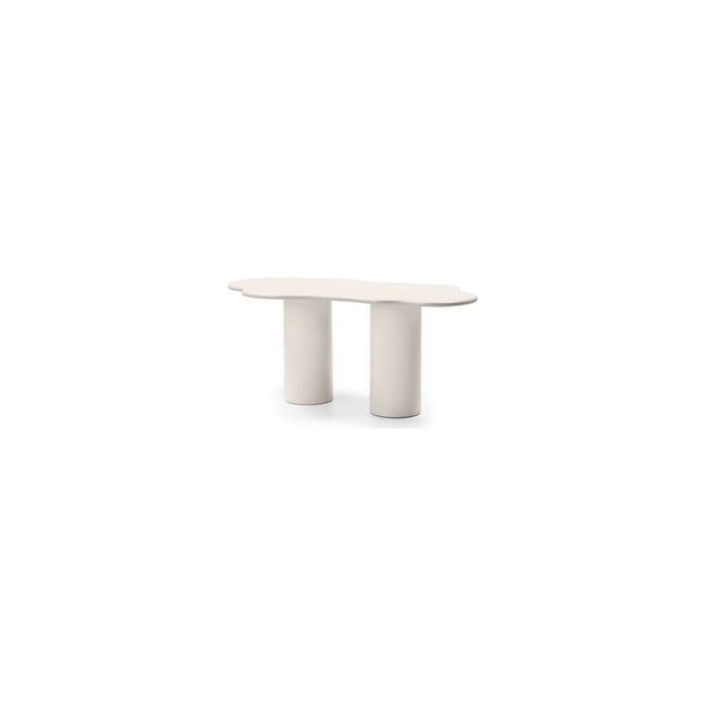 Table à manger arrondie collection VIVRE Couleur beige grisé <span itemprop=