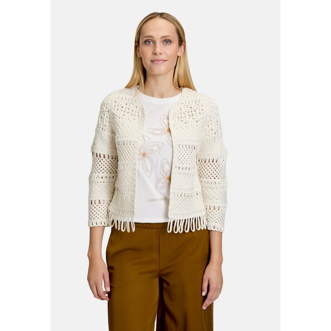 Cardigan en maille casual à encolure ronde pumice stone <span itemprop=