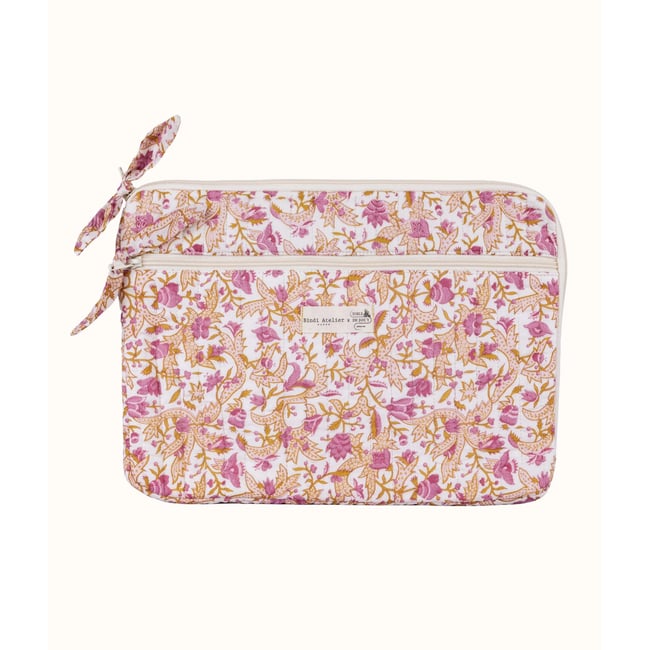 Pochette d'ordinateur Toile de Jouy depuis 1760 - Forest - BINDI ATELIER
