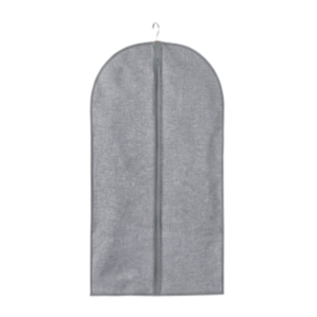 Housse de protection vêtement en tissu effet lin gris - H100 cm Couleur v002229 <span itemprop=