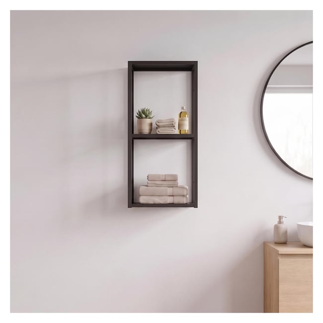 Module de rangement ouvert en métal WILL 30x60x16cm Couleur noir carbone <span itemprop=