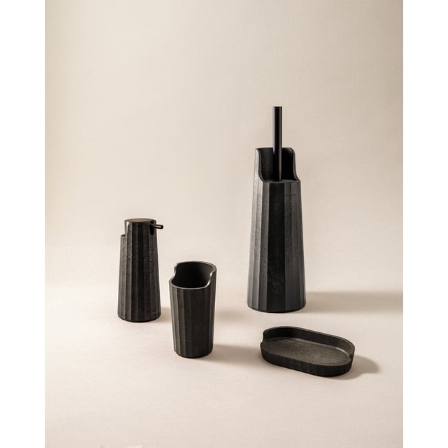 Set Accessoires Salle De Bain  AVENIR Couleur noir natur <span itemprop=