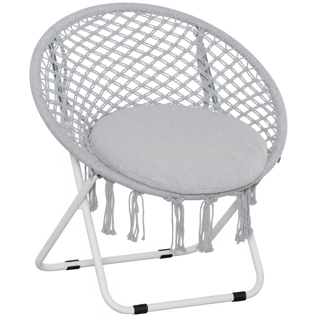 Chaise Moon Métal Gris - OUTSUNNY