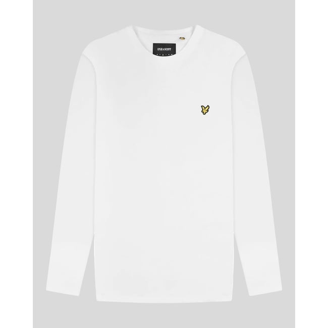 T-shirt manches longues en coton blanc <span itemprop=