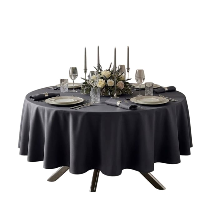 Nappe ronde anti tache Colors ardoise <span itemprop=
