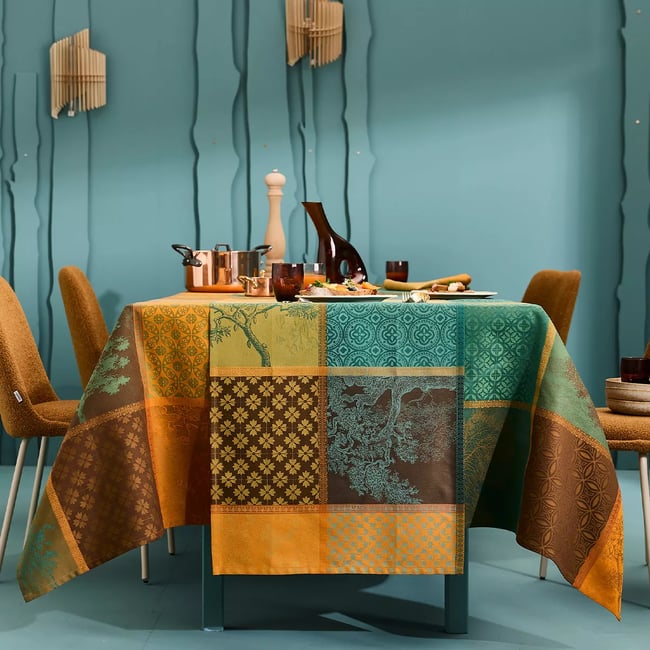Chemin de table pur coton MILLE TREES foret <span itemprop=