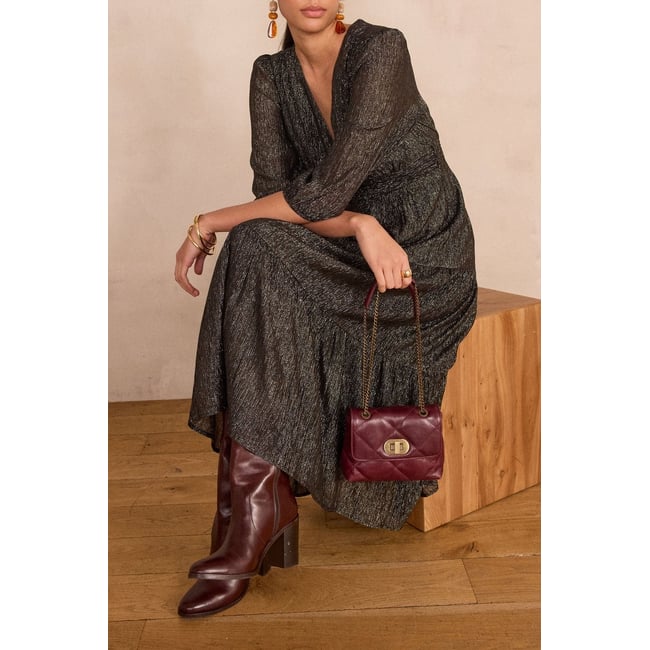 Maison 123 ROBE LOUMIA R FOIL noir <span itemprop=