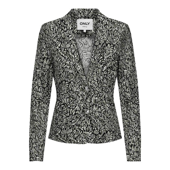 Floral Fitted Blazer, green print/black, ONLY