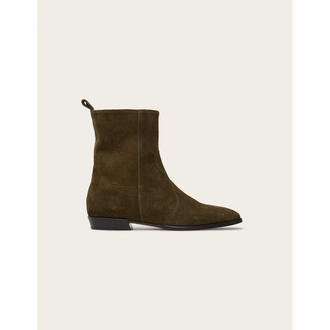 Bottines NAKA suède kaki <span itemprop=