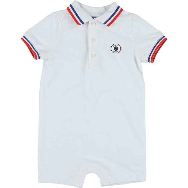 Combishort en piqué de coton - Très bon état blanc <span itemprop=