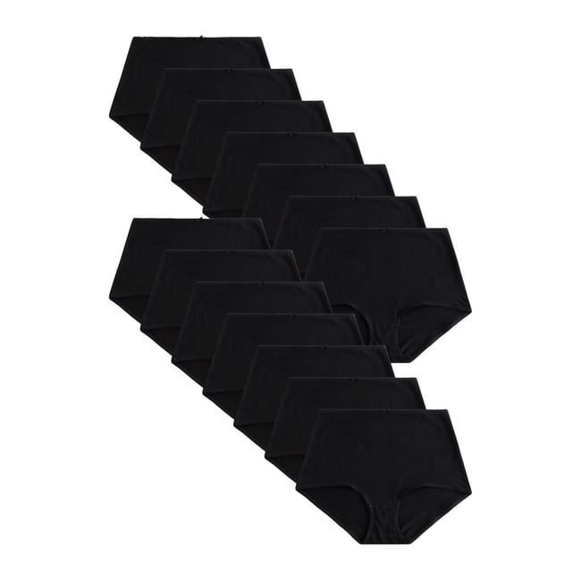 Culotte en coton majoritaire, lot de 14 noir <span itemprop=
