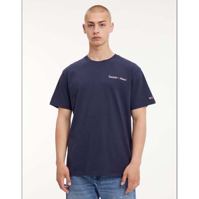 T-shirt colord logo ricamo al petto blu marino TOMMY JEANS